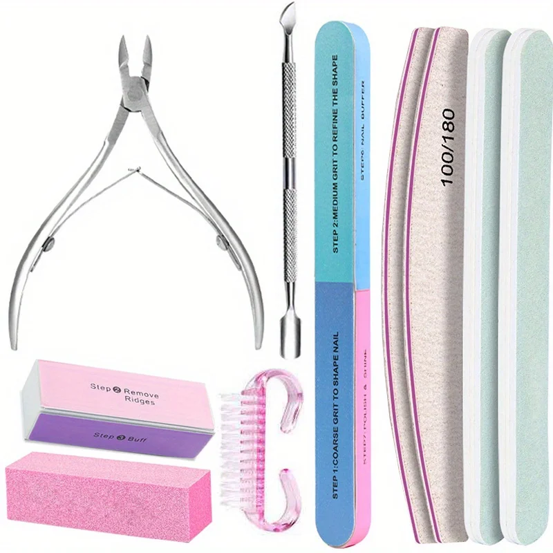 Zestaw do manicure 10 elementów z pilnikami i cążkami Styl3