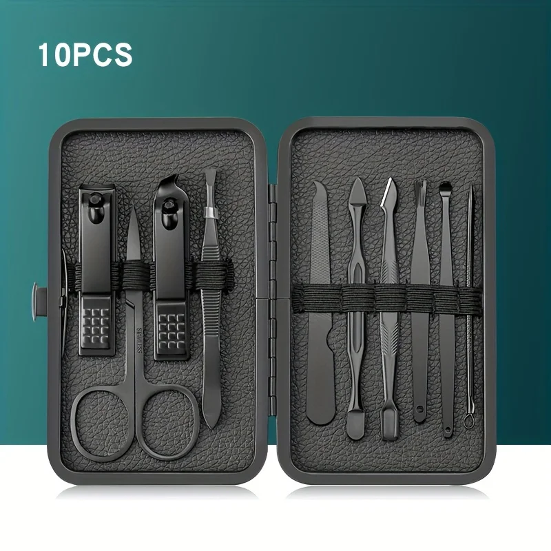 Zestaw do manicure i pedicure ze stali nierdzewnej z etui podróżnym Set