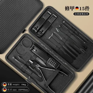 Zestaw do manicure i pedicure ze stali nierdzewnej w etui 15piece set