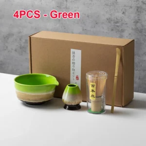 Zestaw do matcha bambusowa trzepaczka i ceramiczna miska Jasnoszary