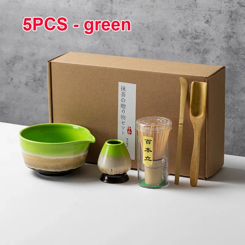 Zestaw do matcha bambusowa trzepaczka i ceramiczna miska śliwka