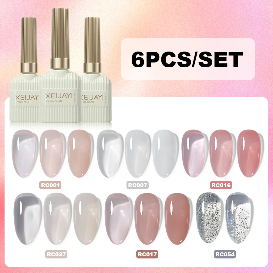 Zestaw lakierów hybrydowych XEIJAYI 6 x 15 ml do paznokci Nail gel 01