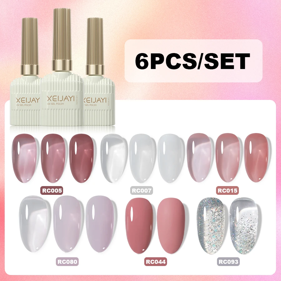 Zestaw lakierów hybrydowych XEIJAYI 6 x 15 ml do paznokci Nail gel 02