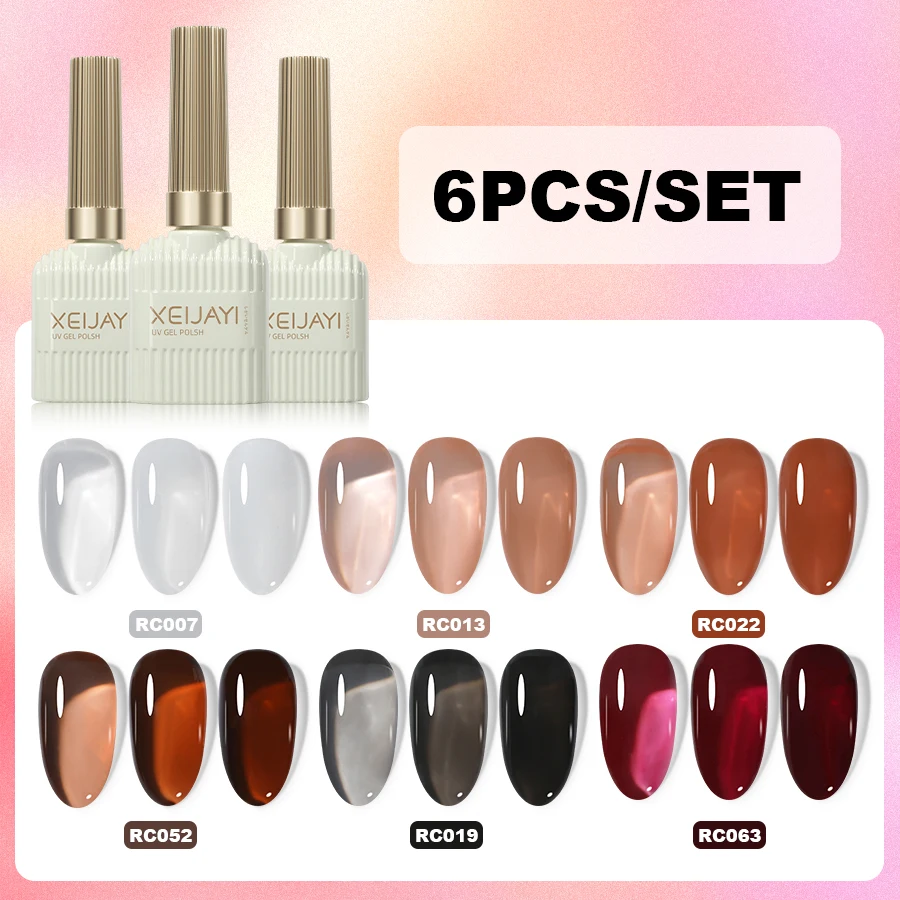 Zestaw lakierów hybrydowych XEIJAYI 6 x 15 ml do paznokci Nail gel 21