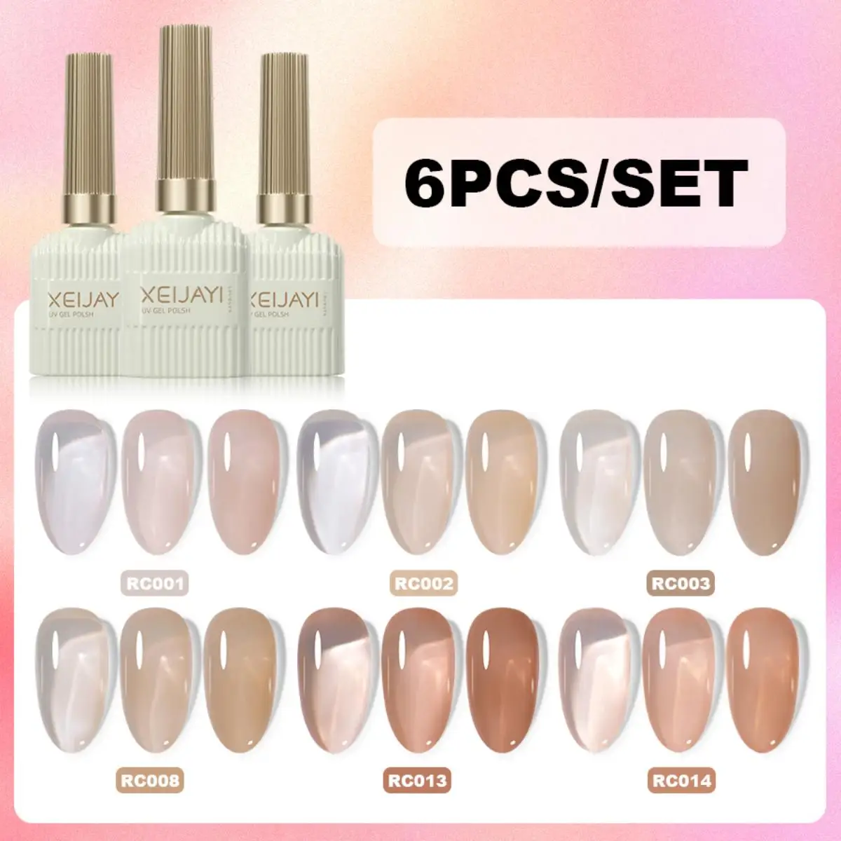 Zestaw lakierów hybrydowych XEIJAYI 6 x 15 ml do paznokci Nail gel 26
