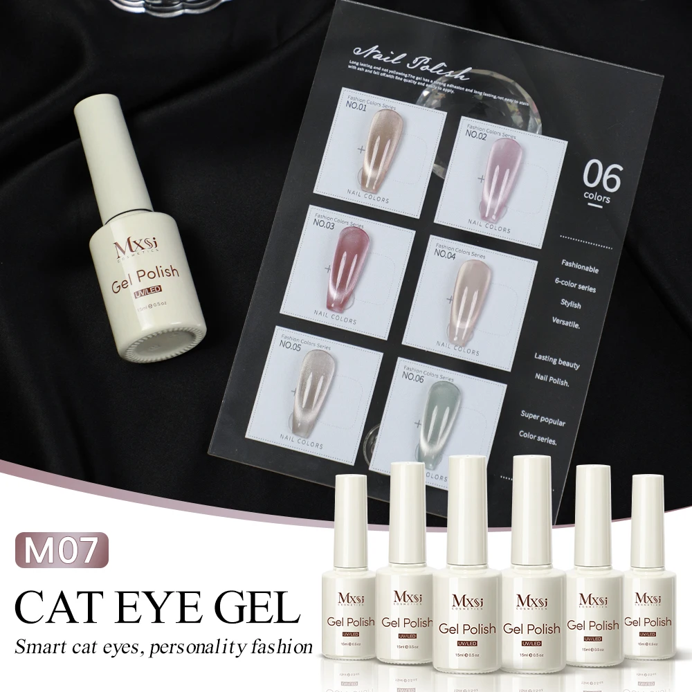 Zestaw lakierów żelowych Cat Eye z ekspozytorem 15 ml Wielo