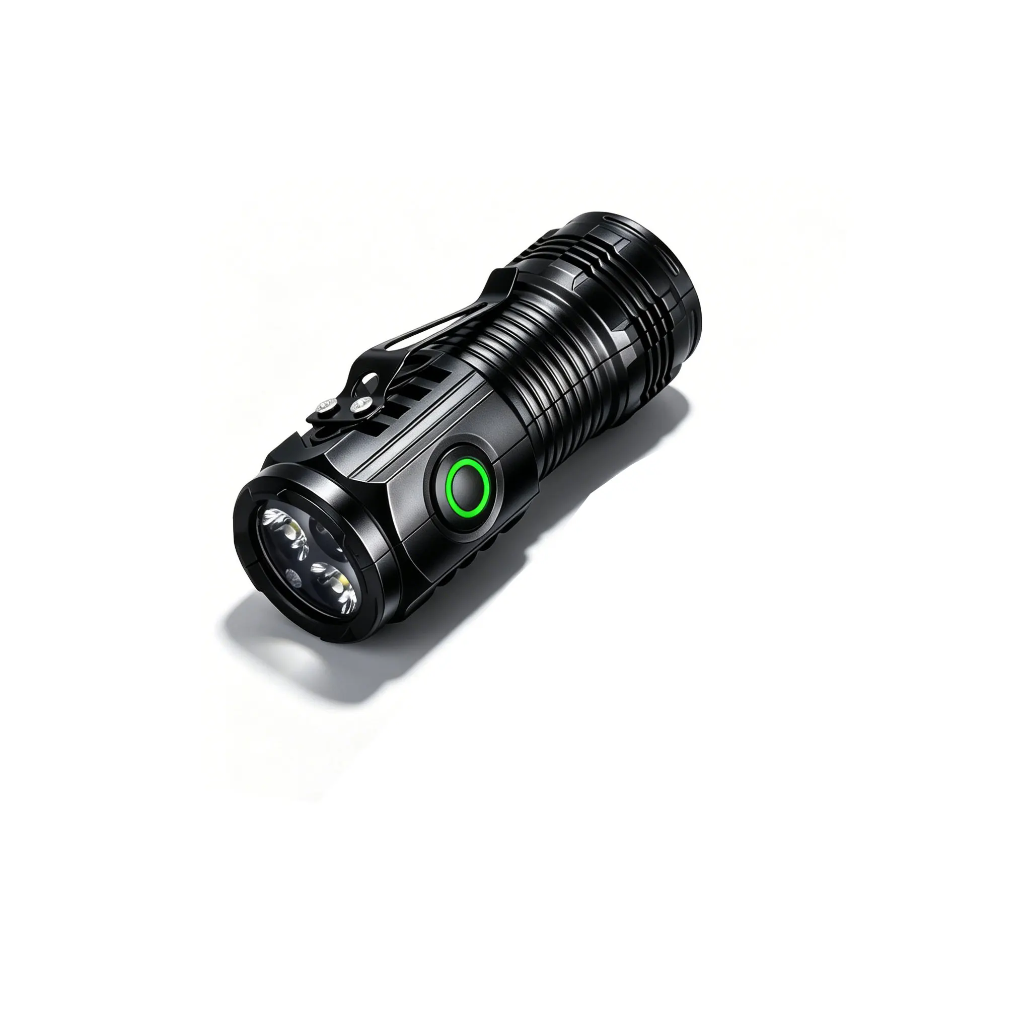 Zestaw latarki LED: mała EDC na klucze + duża z zoomem USB-C i wyświetlaczem Niebieski