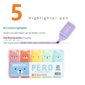Zestaw mini zakreślaczy fluorescencyjnych Macaron 4-6 szt. żółty