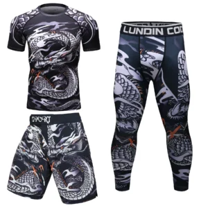 Zestaw do MMA rashguard i spodenki do BJJ i grapplingu 3 in 1 short set