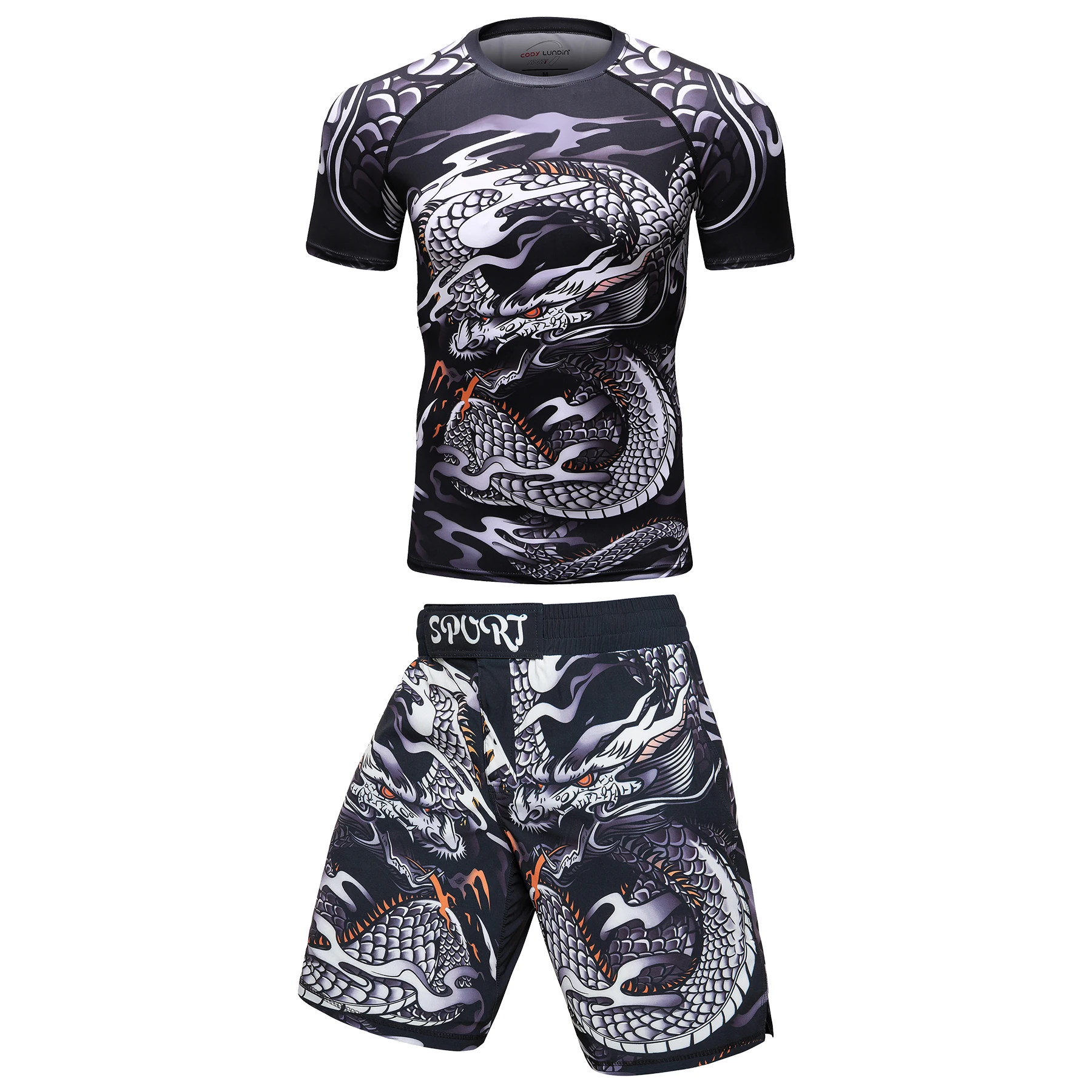 Zestaw do MMA rashguard i spodenki do BJJ i grapplingu Short shirts shorts