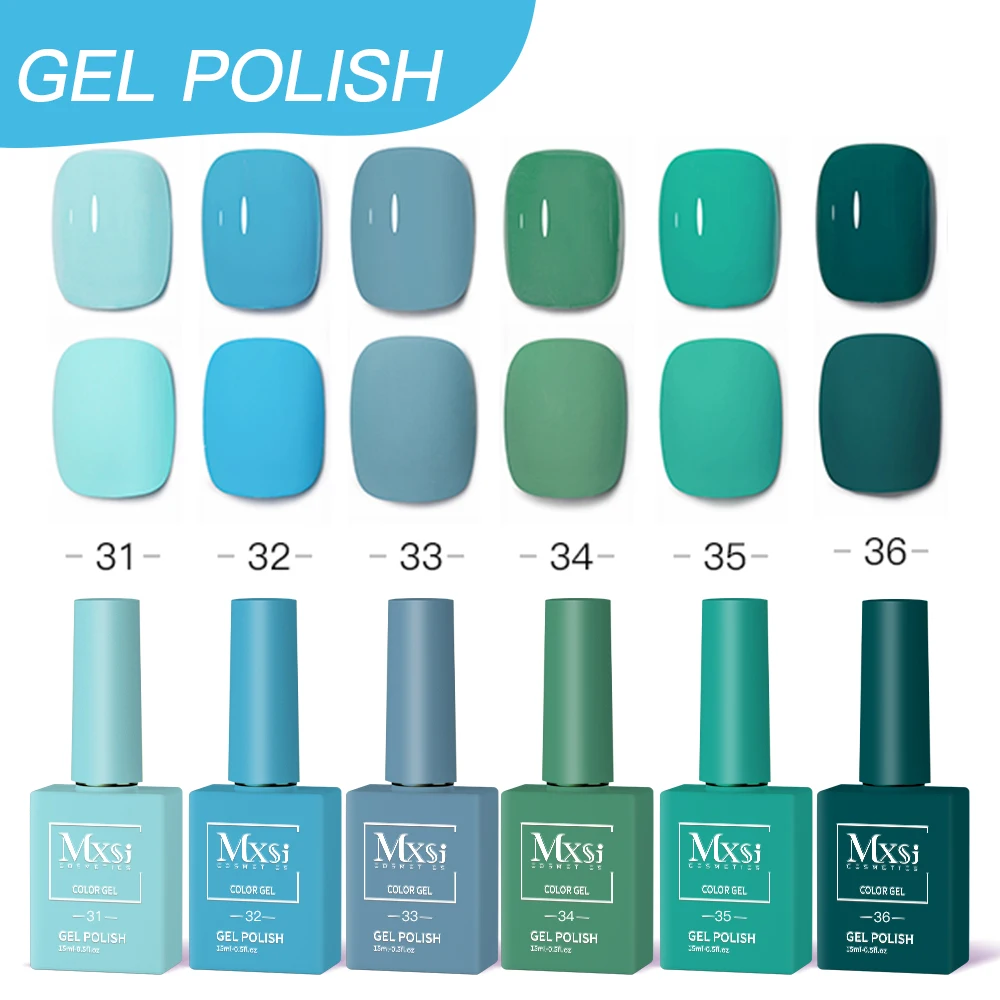 Zestaw do nail art żelowego DIY 6 sztuk UV LED — półtrwały manicure żółty