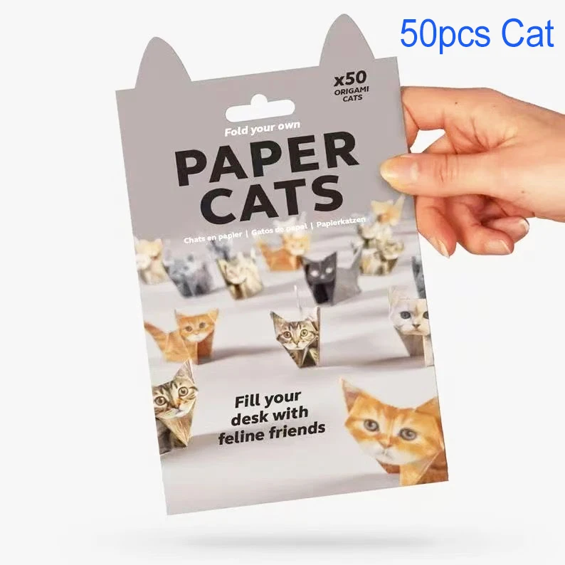 Zestaw origami koty 50 sztuk papier do składania DIY Jasny