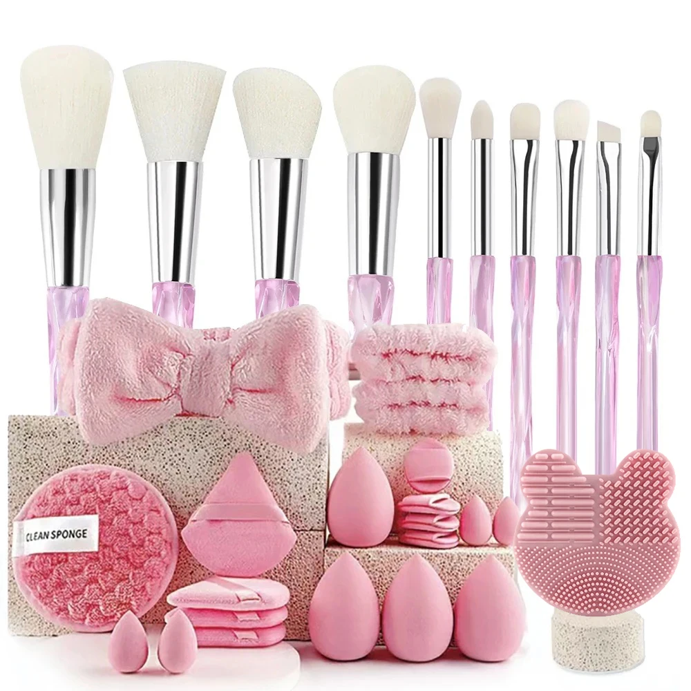 Zestaw pędzli do makijażu z akcesoriami 31pcs