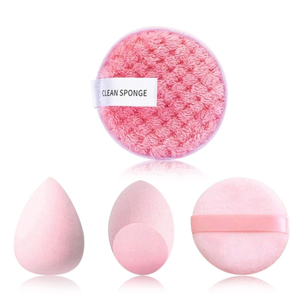 Zestaw pędzli do makijażu z gąbką beauty blender i opaską 4pcs