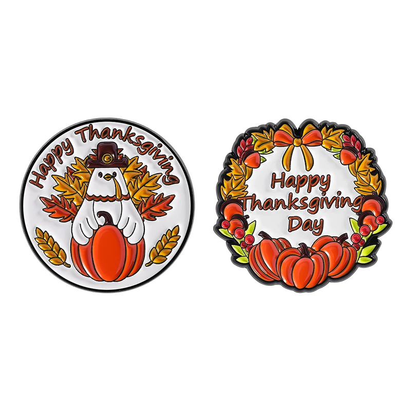 Zestaw pinów halloweenowych emaliowanych -- dynia duch szkielet kapibara None
