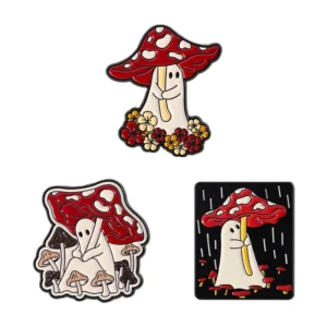 Zestaw pinów halloweenowych emaliowanych -- dynia duch szkielet kapibara Różowy