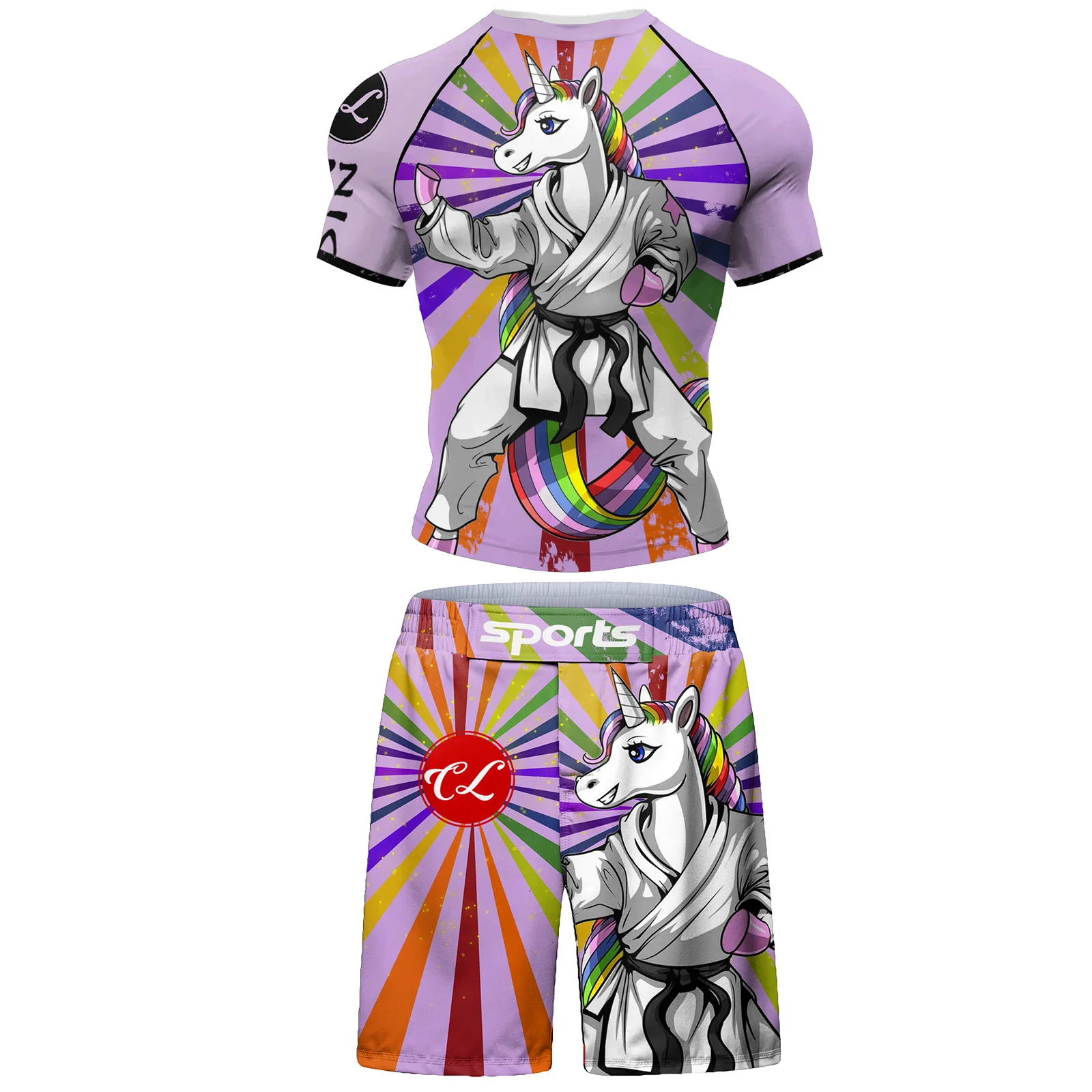 Zestaw rashguard i szorty do BJJ – treningowy komplet Sc004