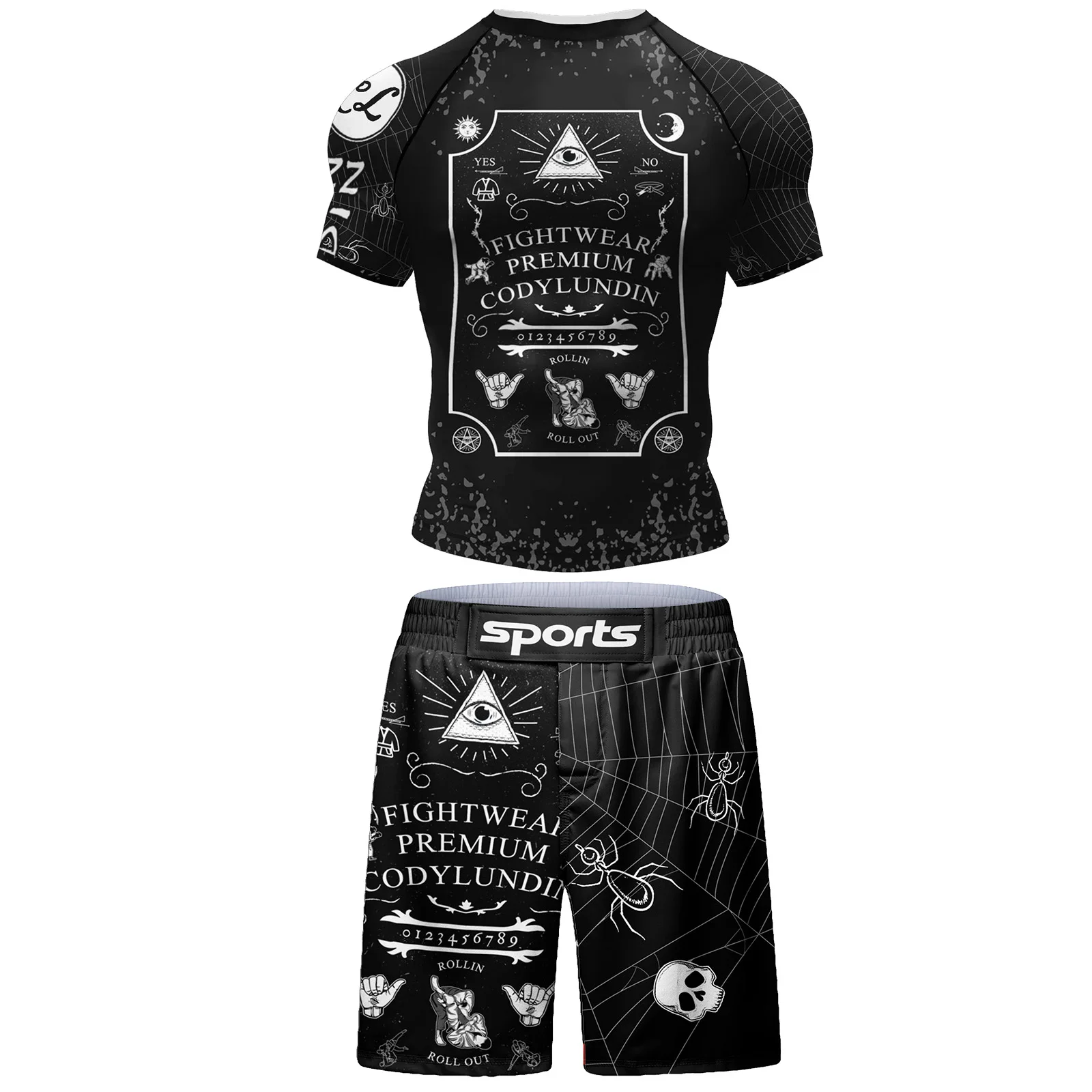 Zestaw rashguard i szorty do BJJ – treningowy komplet Sc006
