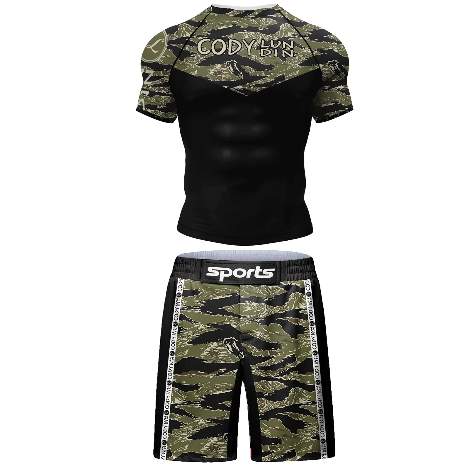 Zestaw rashguard i szorty do BJJ – treningowy komplet Sc007