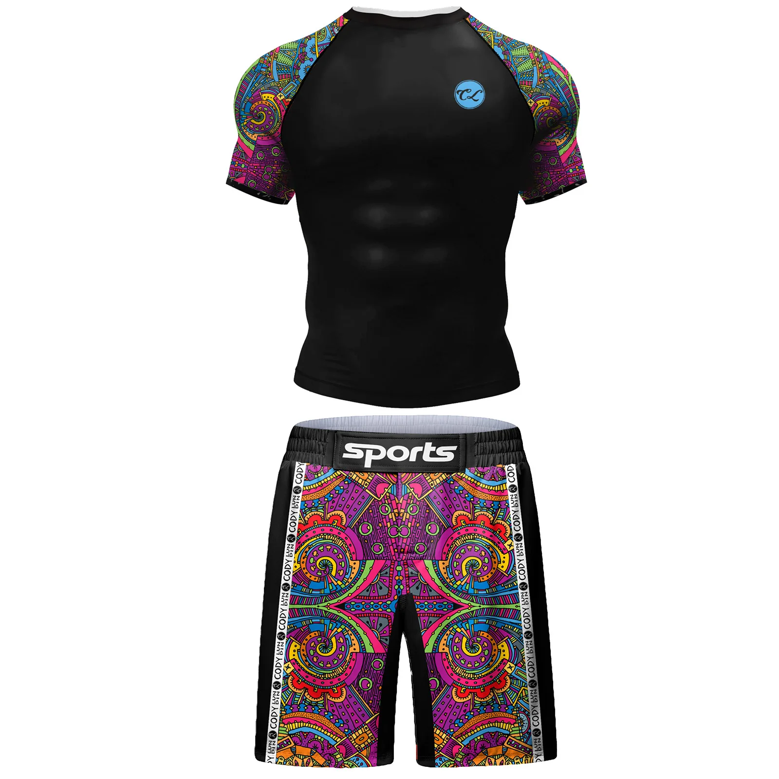 Zestaw rashguard i szorty do BJJ – treningowy komplet Sc008