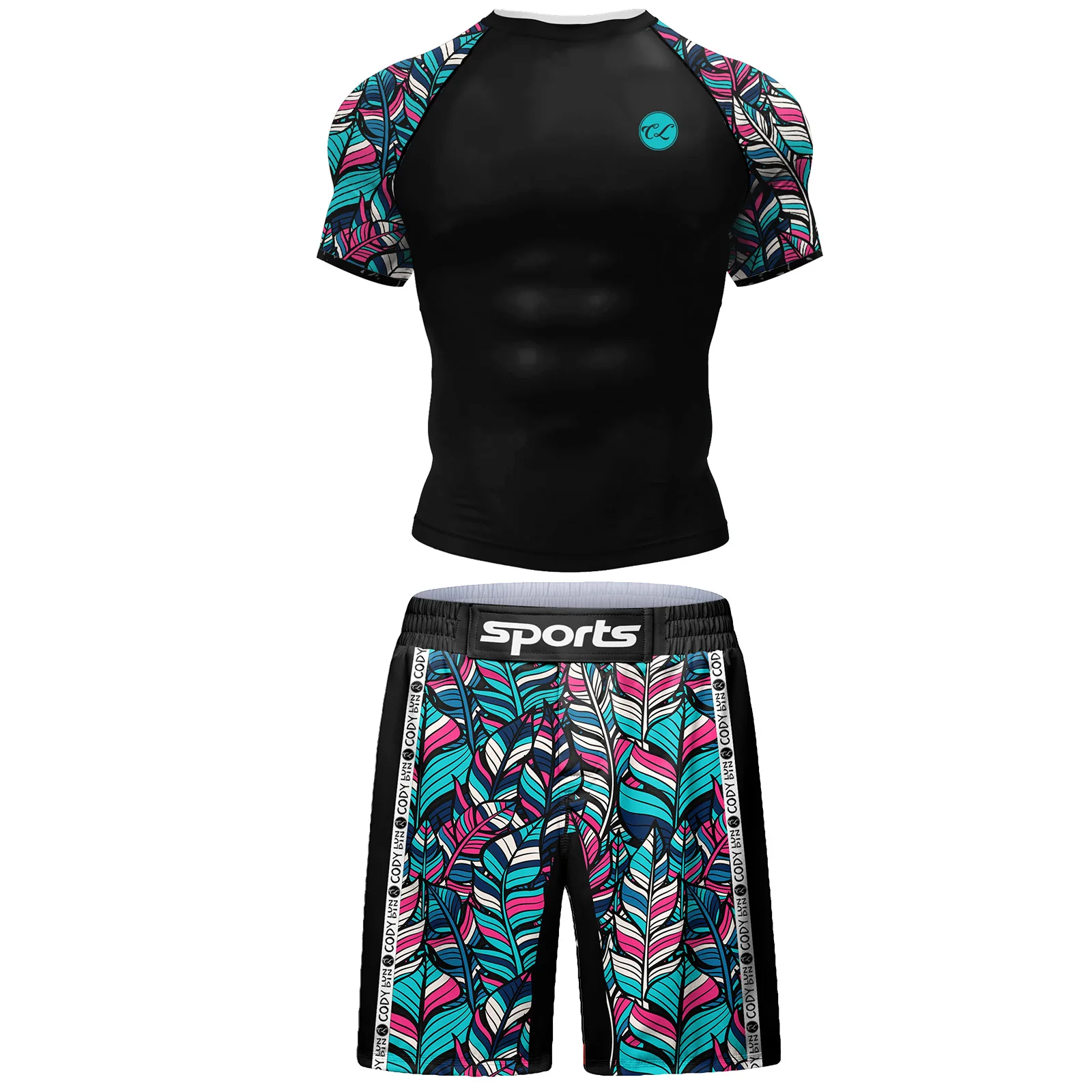Zestaw rashguard i szorty do BJJ – treningowy komplet Sc009