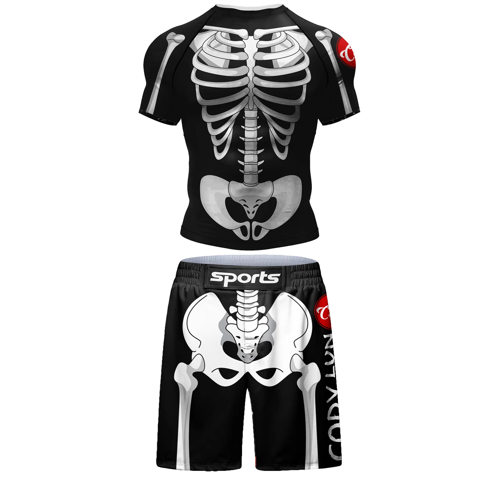 Zestaw rashguard i szorty do BJJ – treningowy komplet Sc011