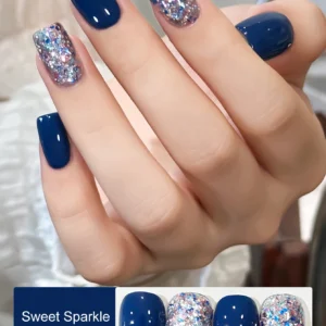 Zestaw 2 lub 16 żelowych lakierów do paznokci z cekinami candy w jednym kolorze żółty
