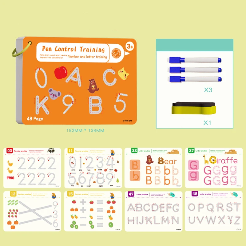 Zeszyt do nauki pisania Montessori 48 stron Czerwony
