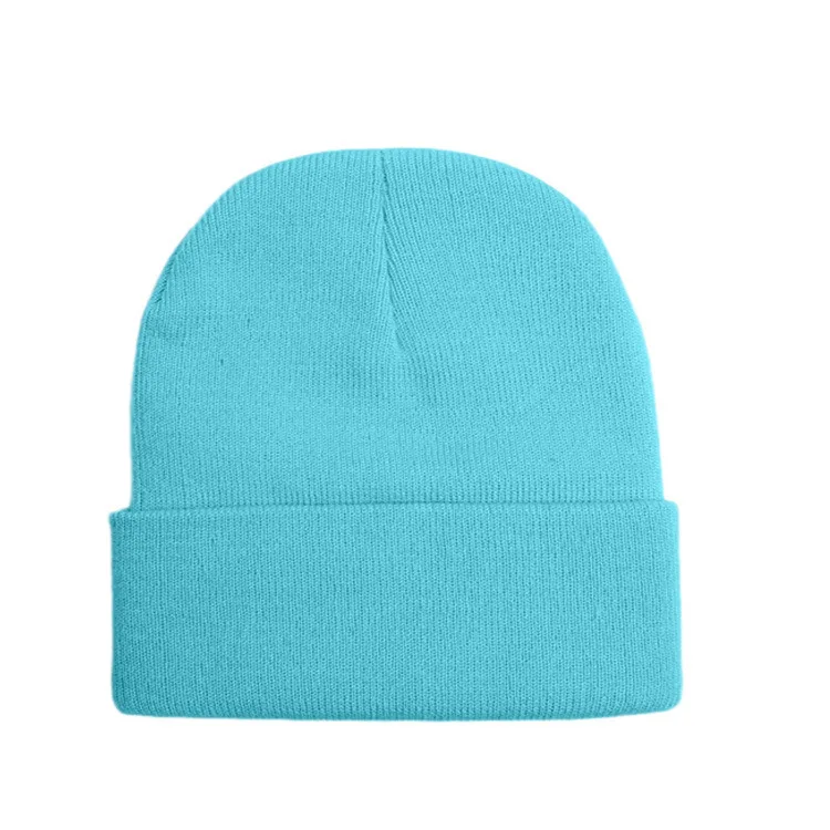 Zimowa czapka beanie z dzianiny unisex w wielu kolorach Biały niebieski