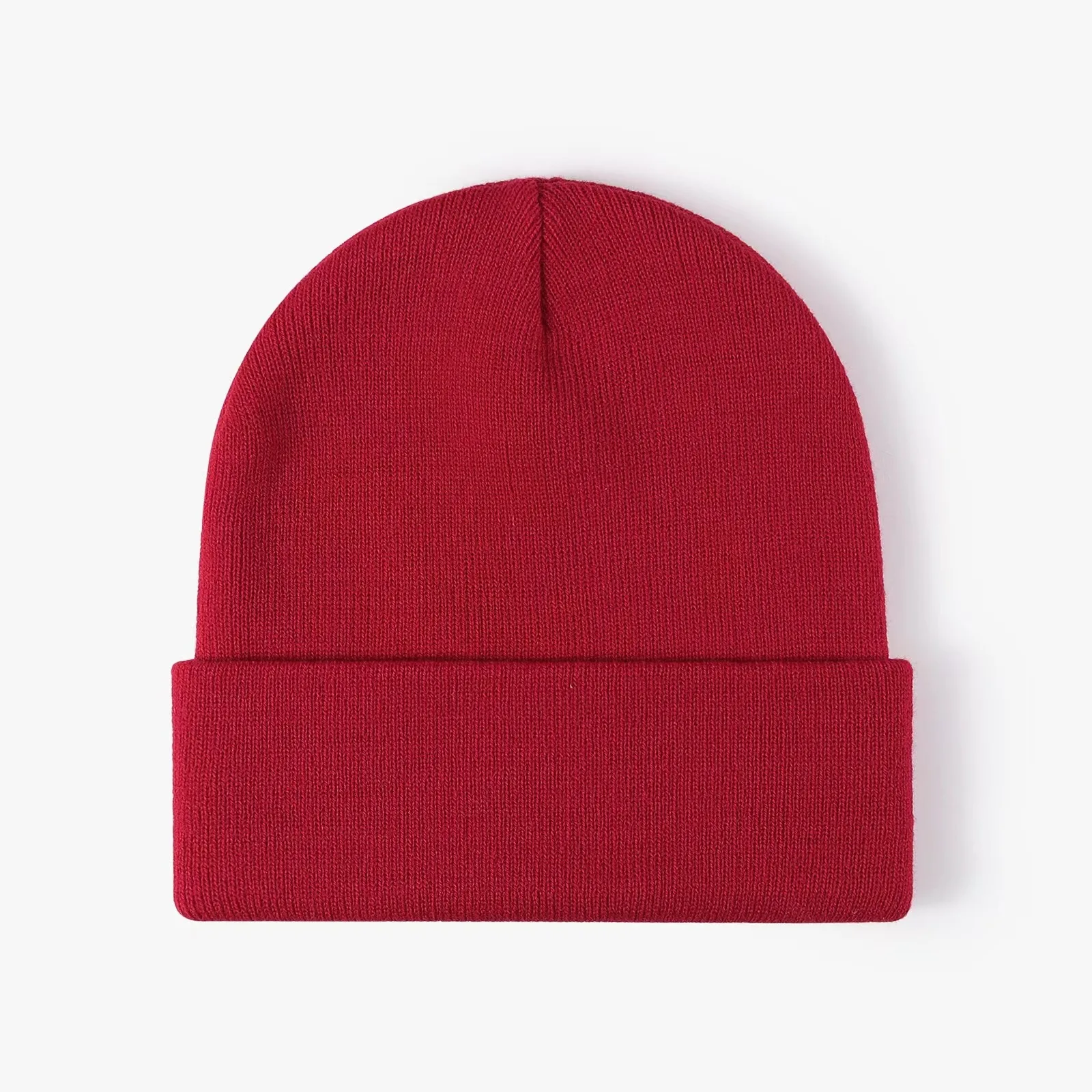 Zimowa czapka beanie z dzianiny unisex w wielu kolorach Czerwony