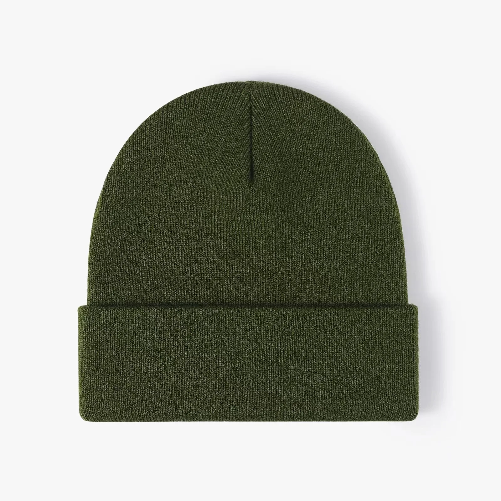 Zimowa czapka beanie z dzianiny unisex w wielu kolorach Olivowy