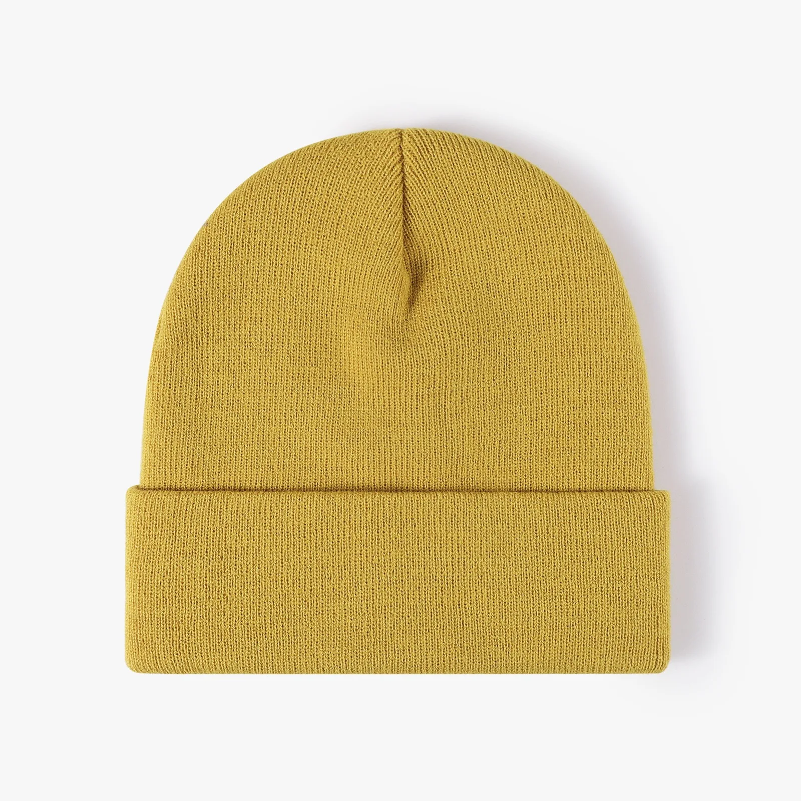 Zimowa czapka beanie z dzianiny unisex w wielu kolorach żółty