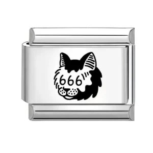 Złote włoskie zawieszki charm do bransoletek 9 mm - kot, motyl, gwiazda Cyrkonia