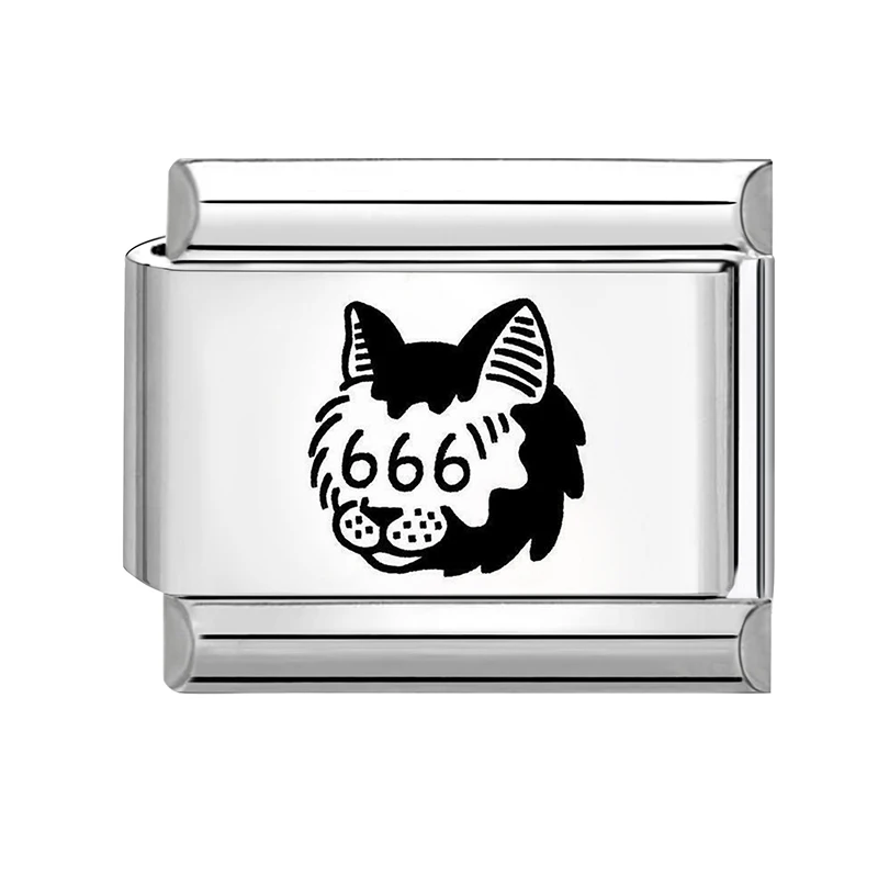 Złote włoskie zawieszki charm do bransoletek 9 mm - kot, motyl, gwiazda Cyrkonia
