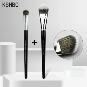 Pędzle do podkładu i korektora w kształcie miotełki – zestaw 2 szt. – Broom and 52