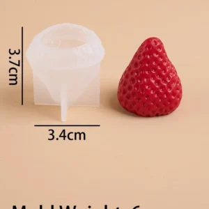 Silikonowa forma do świec w kształcie truskawki 3D – M