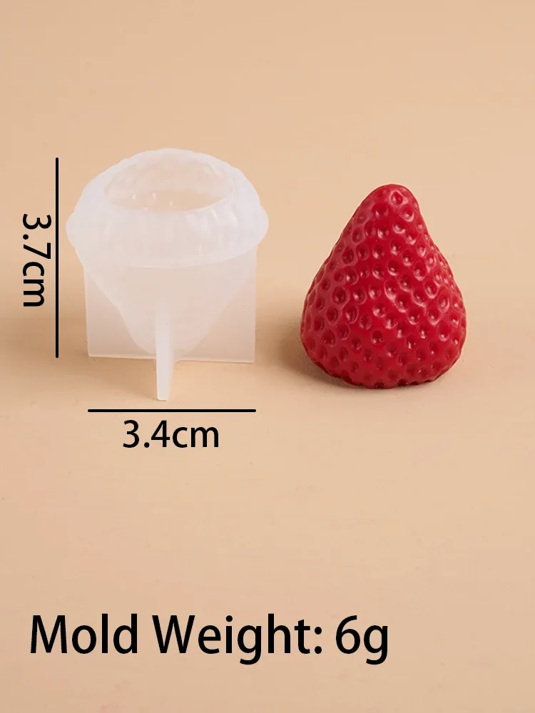 Silikonowa forma do świec w kształcie truskawki 3D – M